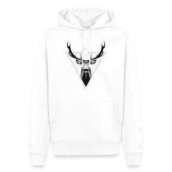 Hirsch geometrisch - Männer Premium Bio Hoodie - Weiß - Vorne - Nico (187cm)