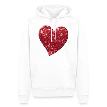 Coeur, cadeau de jour de Valentine pour des femmes et des filles - Sweat à capuche Premium bio Homme - blanc - Devant - Nico (187cm)
