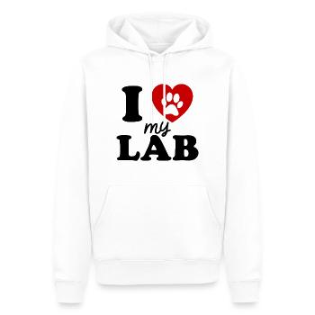 Labrador - Sweat à capuche Premium bio Homme - blanc - Devant - Nico (187cm)