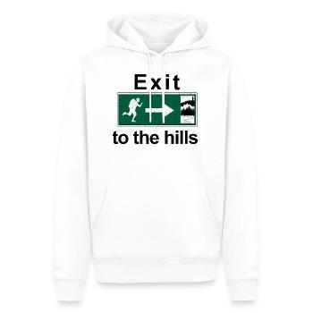 Exit to the hills Fichtelgebirge - Sweat à capuche Premium bio Homme - blanc - Devant - Nico (187cm)