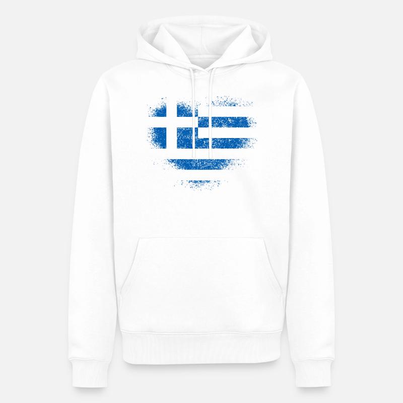 Grèce - Sweat à capuche Premium bio Homme - blanc