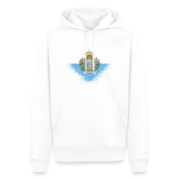 San Marino - Männer Premium Bio Hoodie - Weiß - Vorne - Nico (187cm)