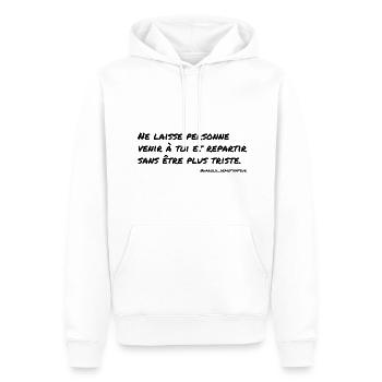Ne laisse personne venir à toi... - Sweat à capuche Premium bio Homme - blanc - Devant - Nico (187cm)