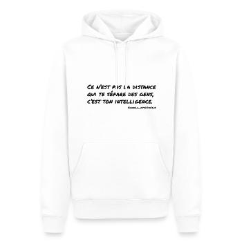 Ce n'est pas la distance qui te sépare des gens,.. - Sweat à capuche Premium bio Homme - blanc - Devant - Nico (187cm)