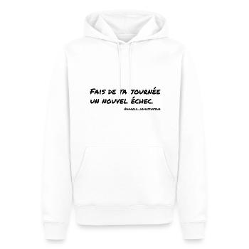 Fais de ta journée... - Sweat à capuche Premium bio Homme - blanc - Devant - Nico (187cm)