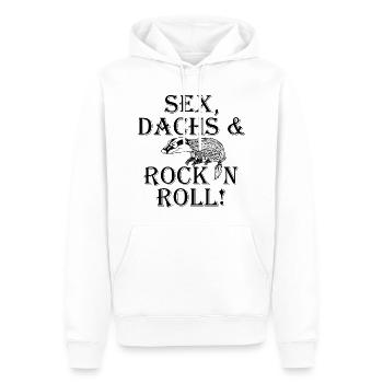 Sex Dachs Rock'n'Roll - Männer Premium Bio Hoodie - Weiß - Vorne - Nico (187cm)