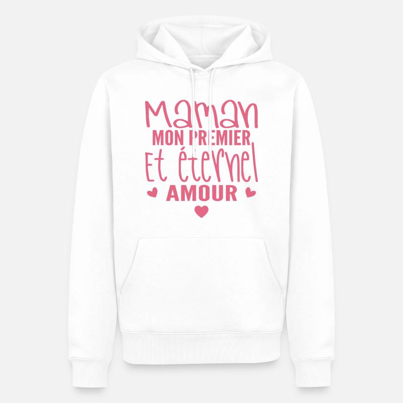 éternel amour cadeau maman - Sweat à capuche Premium bio Homme - blanc