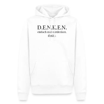 Réfléchis ! Réfléchis juste au mouvement. Merci. - Sweat à capuche Premium bio Homme - blanc - Devant - Nico (187cm)