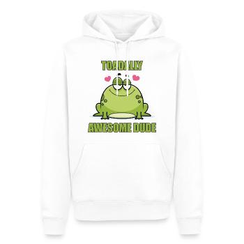 Toadally Awesome Dude - Men’s Premium Organic Hoodie - white - Front - Nico (187cm)
