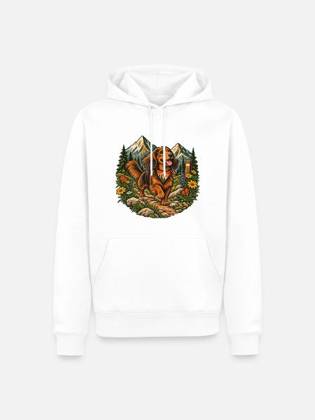 Wanderdackel - Männer Premium Bio Hoodie - Weiß