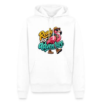 Flamingo - Männer Premium Bio Hoodie - Weiß - Vorne - Nico (187cm)
