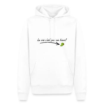 La vie c'est pas un kiwi. - Sweat à capuche Premium bio Homme - blanc - Devant - Nico (187cm)