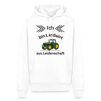Ich bin Landwirt aus Leidenschaft - Männer Premium Bio Hoodie - Weiß - Vorne - Nico (187cm)