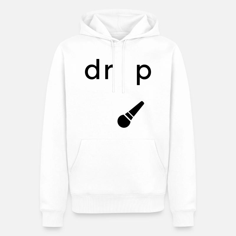 Drop the Microphone Geschenk - Männer Premium Bio Hoodie - Weiß
