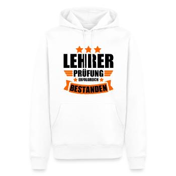 Lehrabschlussprüfung Lehrerprüfung bestanden - Männer Premium Bio Hoodie - Weiß - Vorne - Nico (187cm)