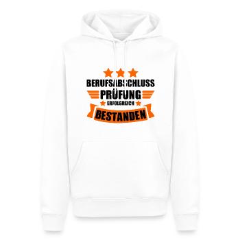 Berufsabschluss Prüfung bestanden für Gesellen - Männer Premium Bio Hoodie - Weiß - Vorne - Nico (187cm)