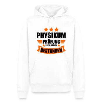 Physikum Abschluss Prüfung bestanden geschafft - Männer Premium Bio Hoodie - Weiß - Vorne - Nico (187cm)
