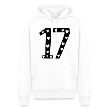 17 Geburtstag mit Herz - Männer Premium Bio Hoodie - Weiß - Vorne - Nico (187cm)