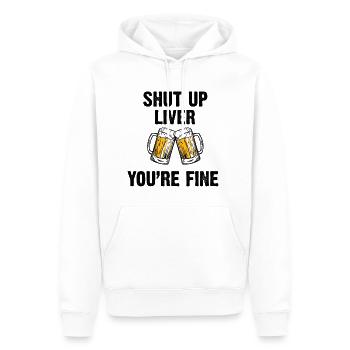 bière humour  - Sweat à capuche Premium bio Homme - blanc - Devant - Nico (187cm)