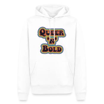 Queer 'n' Bold Rainbow noir - Sweat à capuche Premium bio Homme - blanc - Devant - Nico (187cm)