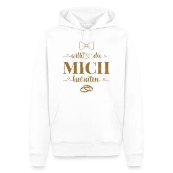 Heiratsantrag Hochzeit Willst Du mich heiraten - Männer Premium Bio Hoodie - Weiß - Vorne - Nico (187cm)