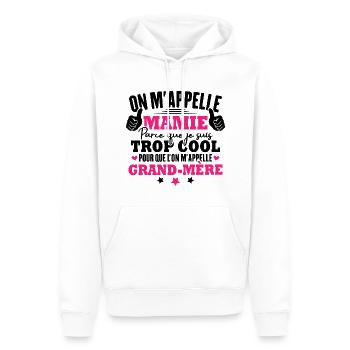 Je suis mamie trop cool, Cadeau pour cool mamie - Sweat à capuche Premium bio Homme - blanc - Devant - Nico (187cm)