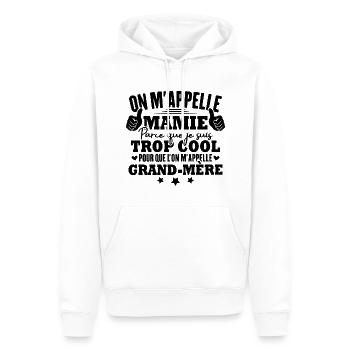 Je suis mamie trop cool, Cadeau pour cool mamie - Sweat à capuche Premium bio Homme - blanc - Devant - Nico (187cm)