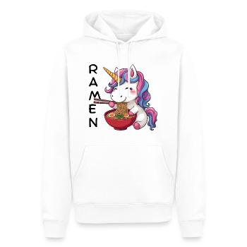 Ramen Licorne - Sweat à capuche Premium bio Homme - blanc - Devant - Nico (187cm)