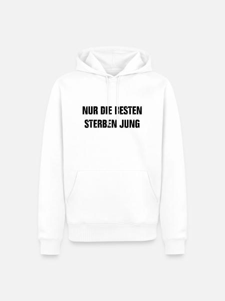Nur die besten sterben jung - Männer Premium Bio Hoodie - Weiß