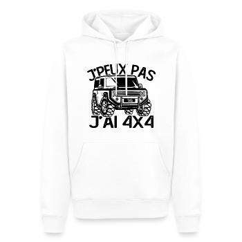 Je peux pas j'ai 4X4 - Sweat à capuche Premium bio Homme - blanc - Devant - Nico (187cm)