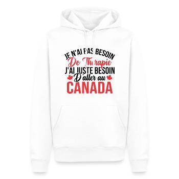 J'ai juste besoin d'aller au canada - Sweat à capuche Premium bio Homme - blanc - Devant - Nico (187cm)