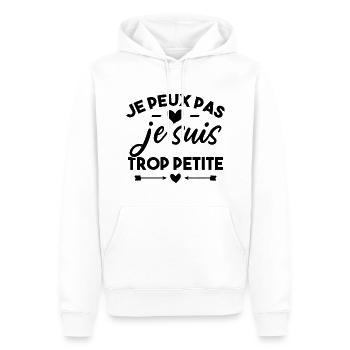 J'peux pas je suis trop petite - Sweat à capuche Premium bio Homme - blanc - Devant - Nico (187cm)