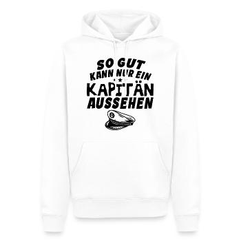 So gut kann nur ein Kapitän aussehen - Männer Premium Bio Hoodie - Weiß - Vorne - Nico (187cm)