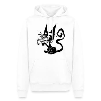 Blaack Cat licking paw - Sweat à capuche Premium bio Homme - blanc - Devant - Nico (187cm)
