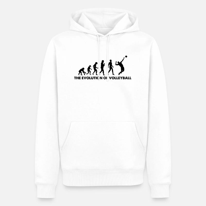 L’évolution du volley-ball - Sweat à capuche Premium bio Homme - blanc