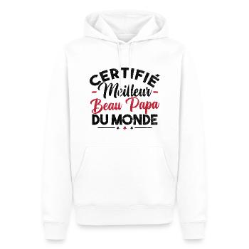 Certifié meilleur beau papa du monde - Sweat à capuche Premium bio Homme - blanc - Devant - Nico (187cm)