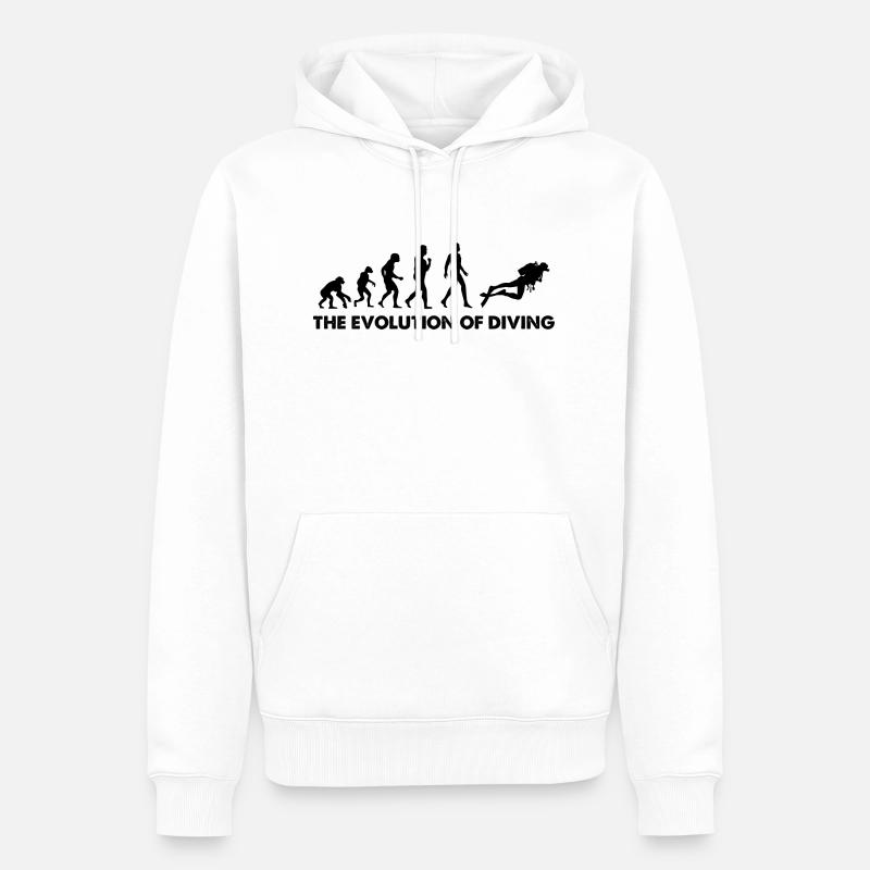 L’évolution de la plongée - Sweat à capuche Premium bio Homme - blanc