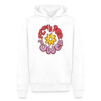 Flower Power - Männer Premium Bio Hoodie - Weiß - Vorne - Nico (187cm)