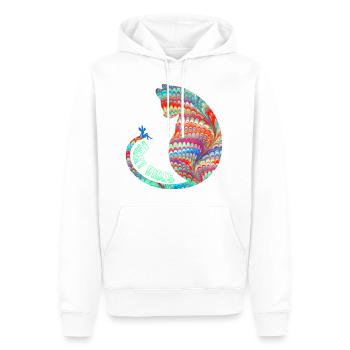 Cat with fairy E 72 - Men’s Premium Organic Hoodie - white - Front - Nico (187cm)