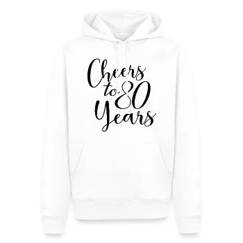 Vive le 80e anniversaire de ses 80 ans - Sweat à capuche Premium bio Homme - blanc - Devant - Nico (187cm)