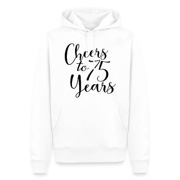 Vive les 75 ans du 75e anniversaire - Sweat à capuche Premium bio Homme - blanc - Devant - Nico (187cm)