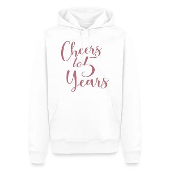 Vive le 5e anniversaire de 5 ans - Sweat à capuche Premium bio Homme - blanc - Devant - Nico (187cm)