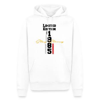 Limited Edition Stay Strong - Männer Premium Bio Hoodie - Weiß - Vorne - Nico (187cm)