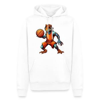 Basketball Lizard - Men’s Premium Organic Hoodie - white - Front - Nico (187cm)
