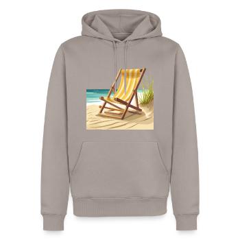 Chaise longue au bord de la mer - Sweat à capuche Premium bio Homme - taupe - Devant - Nico (187cm)