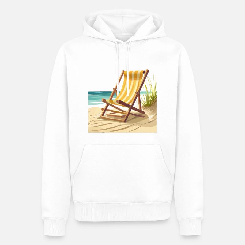 Liegestuhl am Meer - Männer Premium Bio Hoodie - Weiß