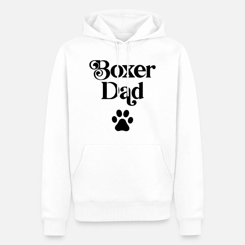 Boxer-Vater - Männer Premium Bio Hoodie - Weiß
