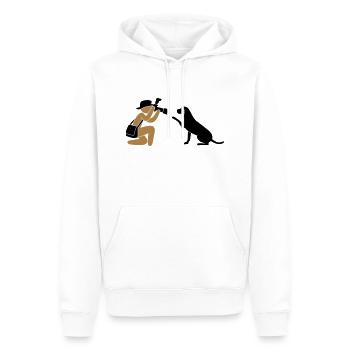 Journaliste photographe Hund - Sweat à capuche Premium bio Homme - blanc - Devant - Nico (187cm)