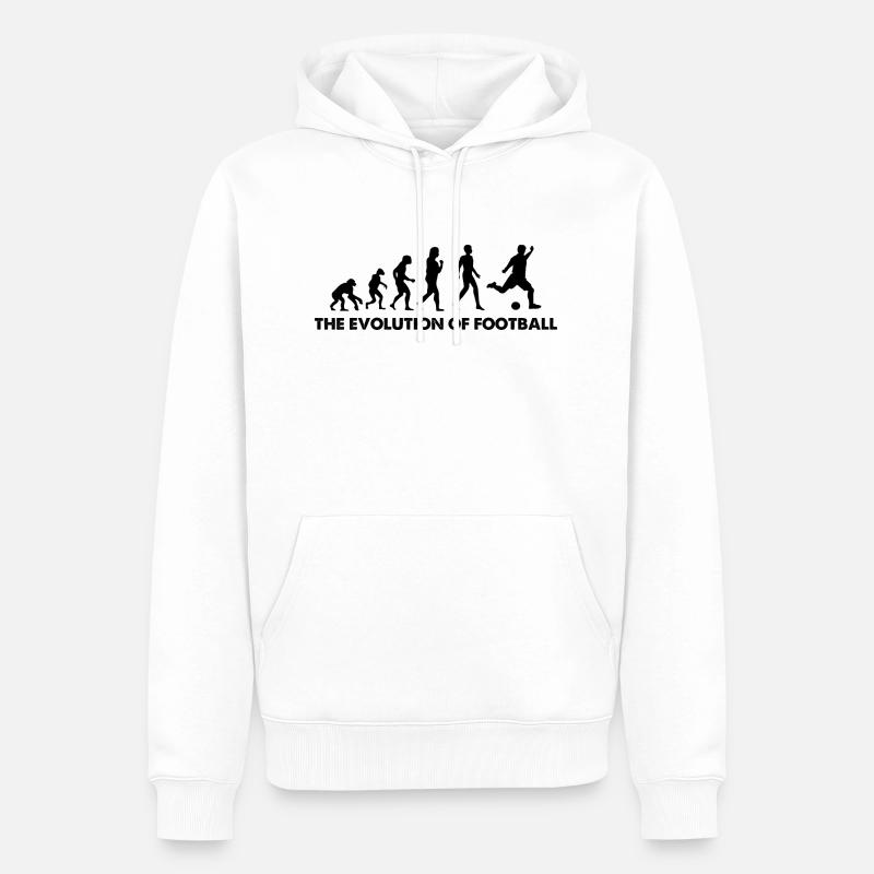 L’évolution du football - Sweat à capuche Premium bio Homme - blanc