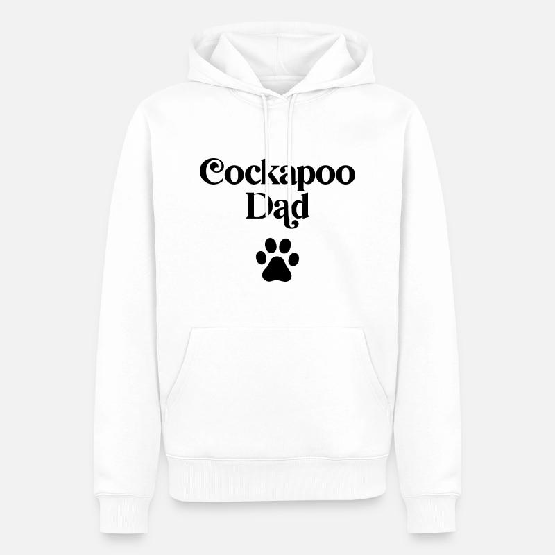 Papa Cockapoo - Sweat à capuche Premium bio Homme - blanc